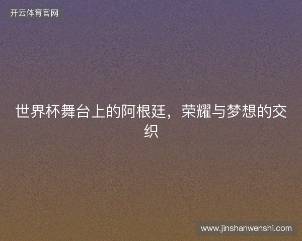 世界杯舞台上的阿根廷，荣耀与梦想的交织